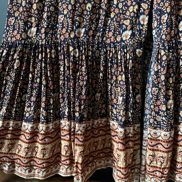 Faherty Toluca Border Print Long Sleeve Dress in Monserrat Floral Size XS - Picture 8 of 16